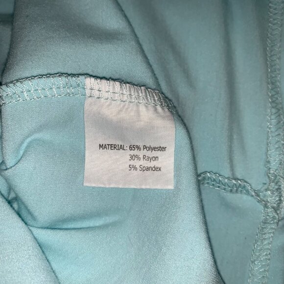 Blue Blouse Women's Light Blue Long Sleeve Shirt Button Cuff Detail & Scoop Neck - Picture 5 of 8